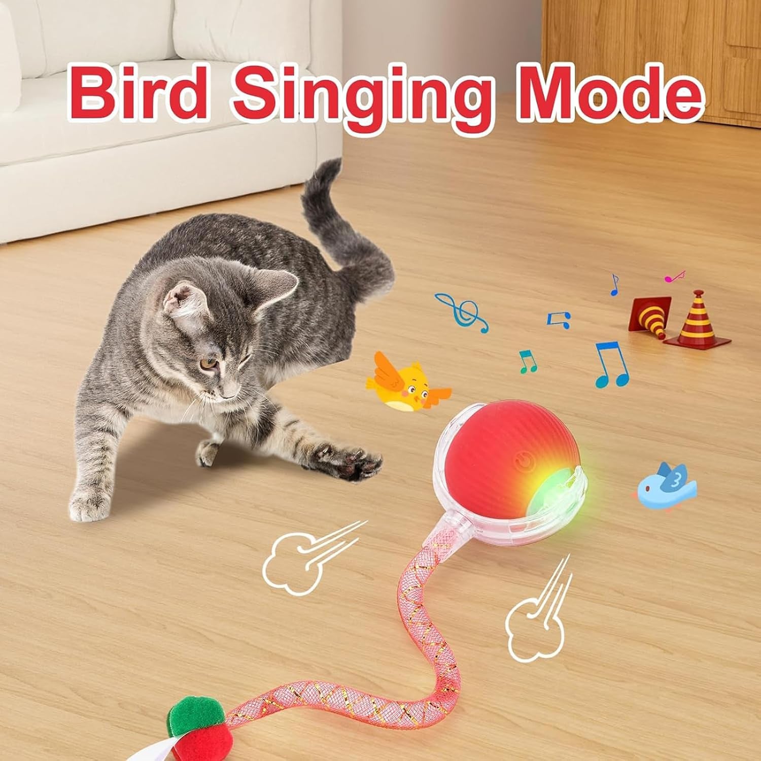 HuntMode 2-Pack Rechargeable Interactive Cat Balls