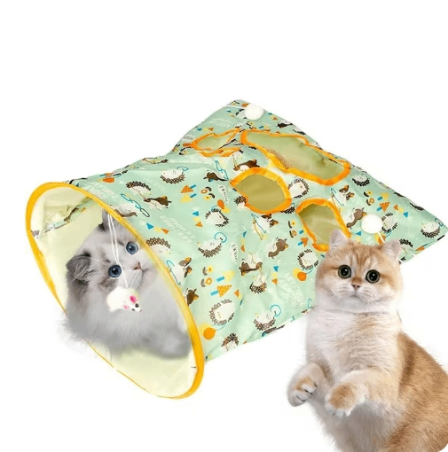 Foldable Cat Play Tunnel in use