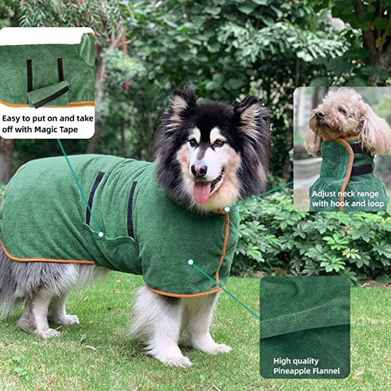Quick-Dry Microfiber Pet Bathrobe — main product view