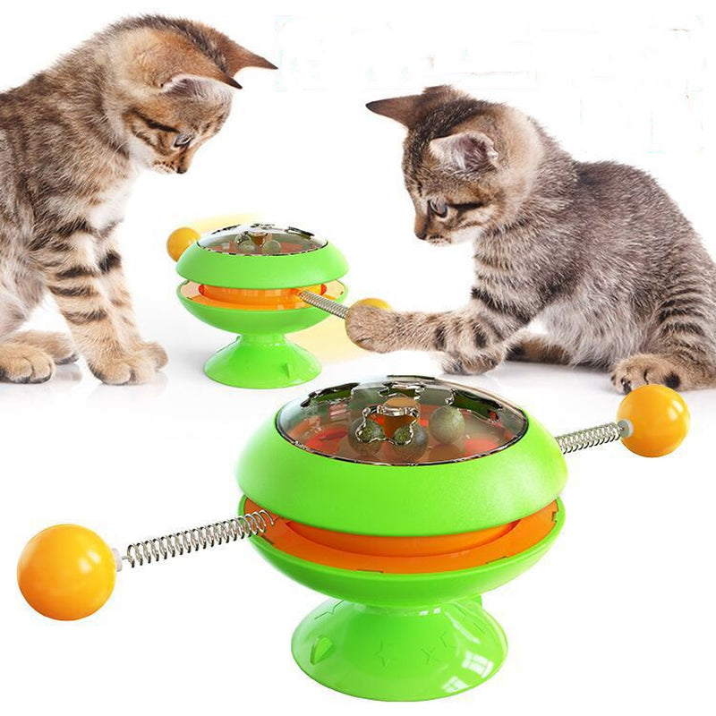 Rotating Catnip Suction-Cup Cat Toy