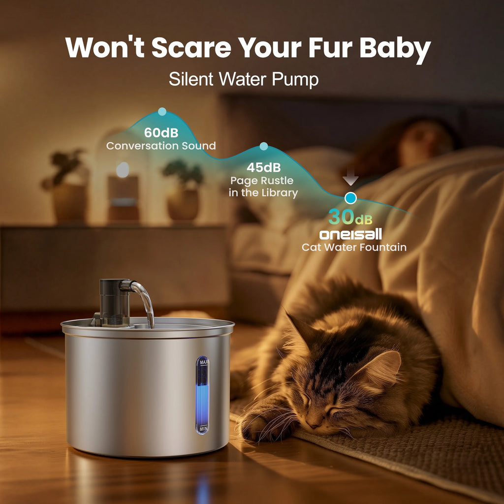 FreshFlow 3L Stainless Steel Pet Water Fountain