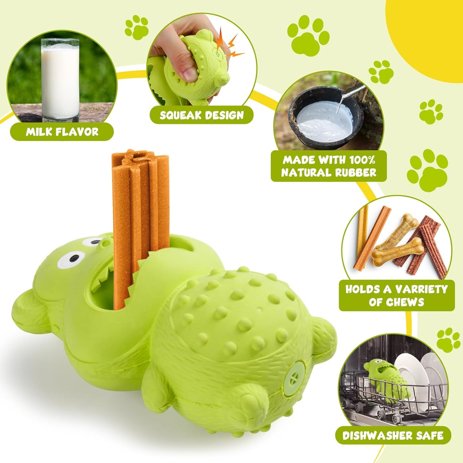 Natural Rubber Squeaky Chew Toy for Dogs