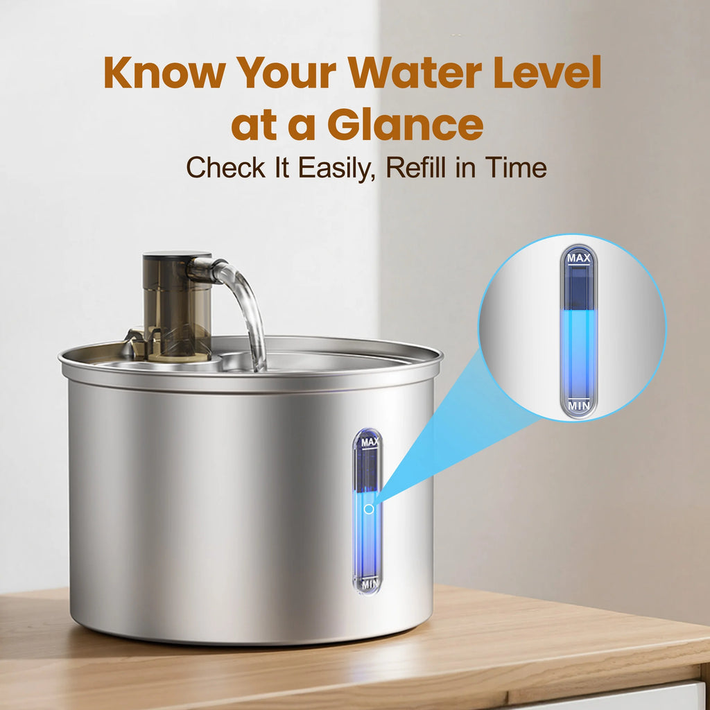 FreshFlow 3L Stainless Steel Pet Water Fountain