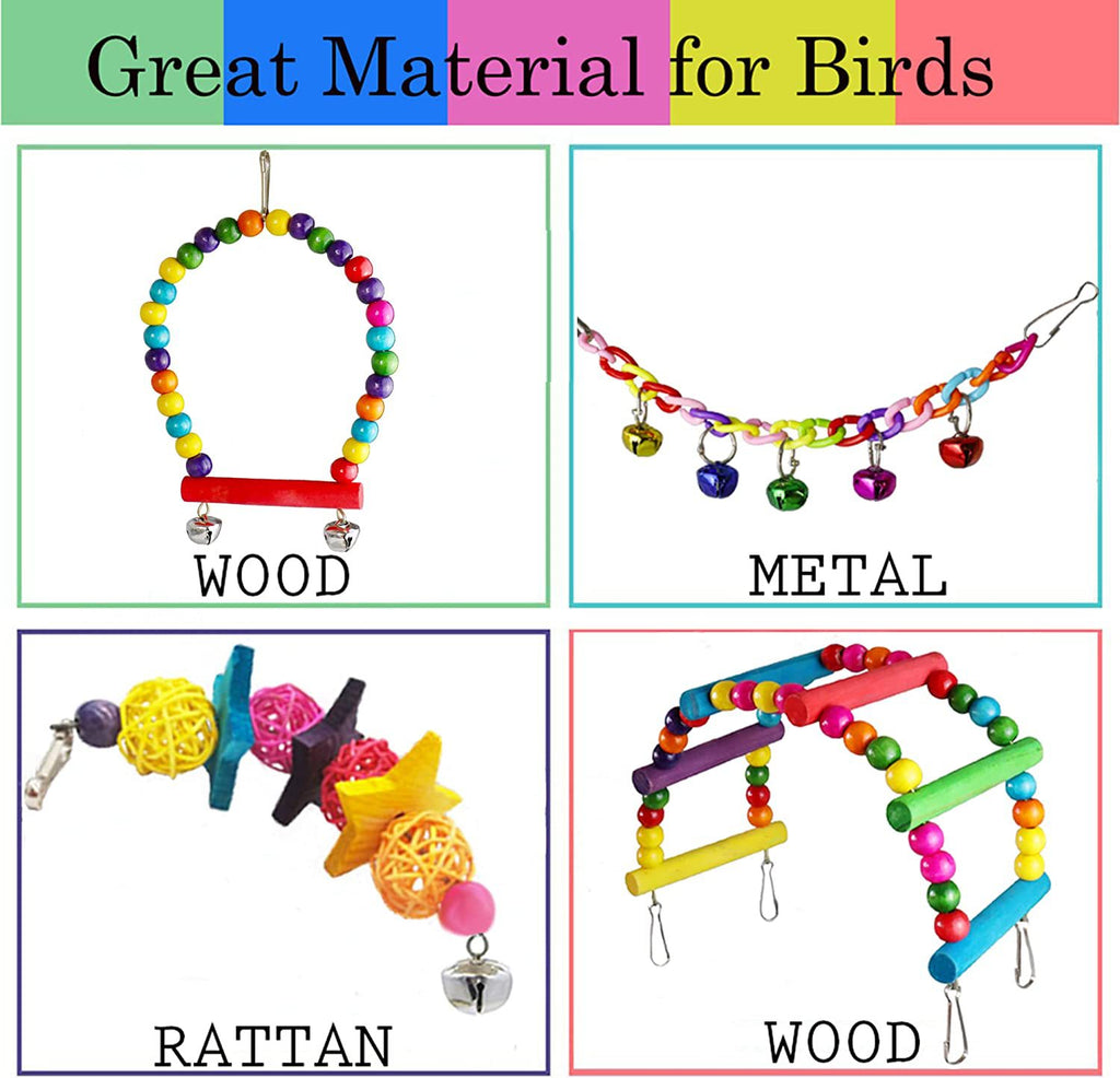 7-Piece Parrot Cage Toy Set