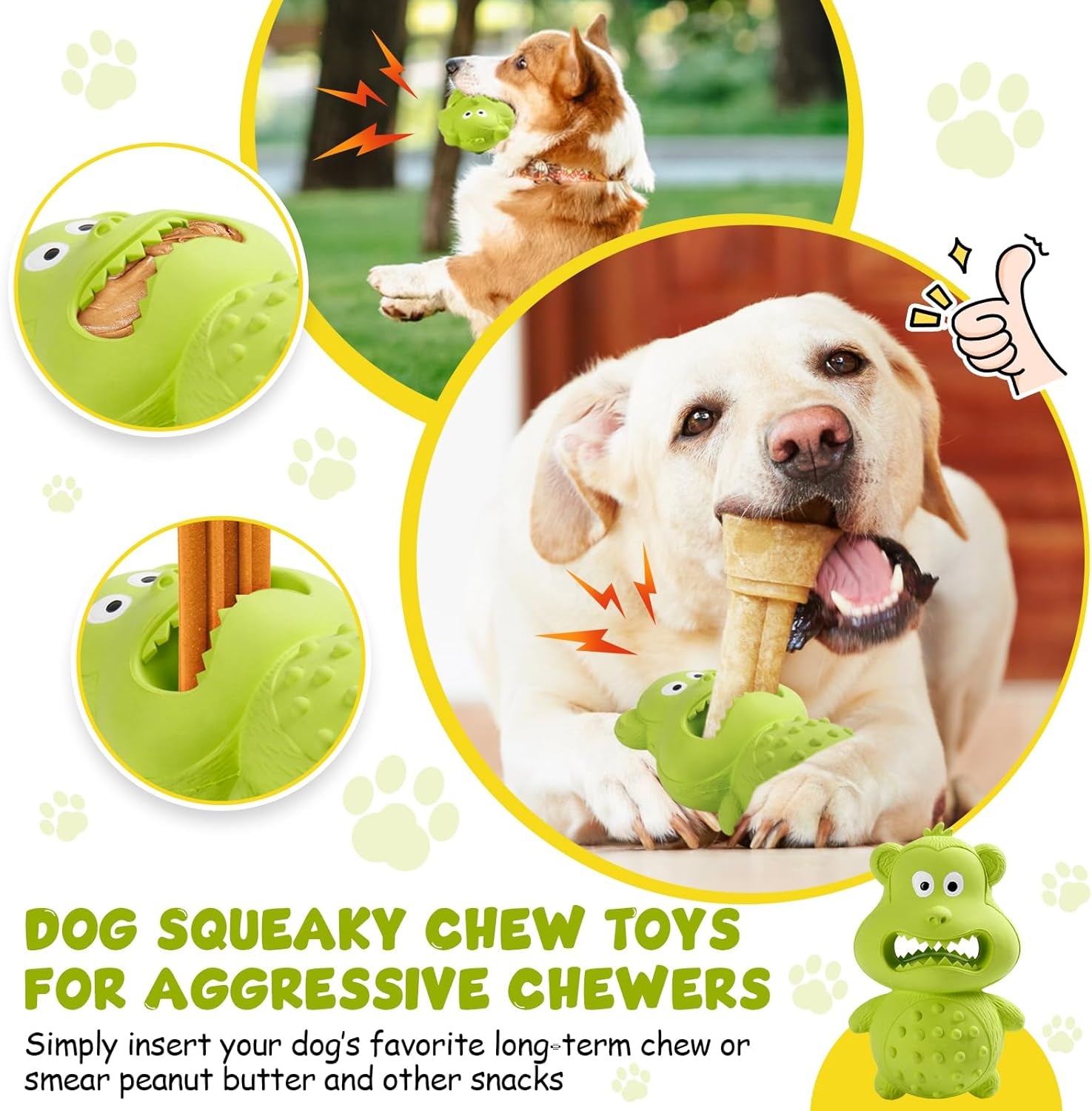 Natural Rubber Squeaky Chew Toy for Dogs