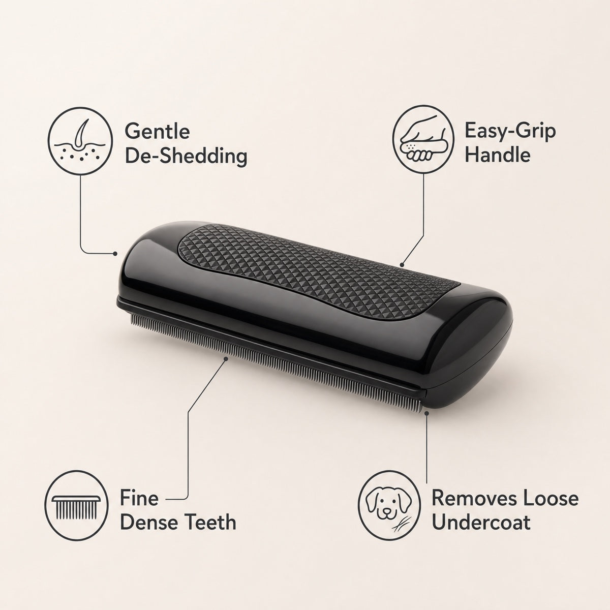 Stainless Pet Grooming Comb in use