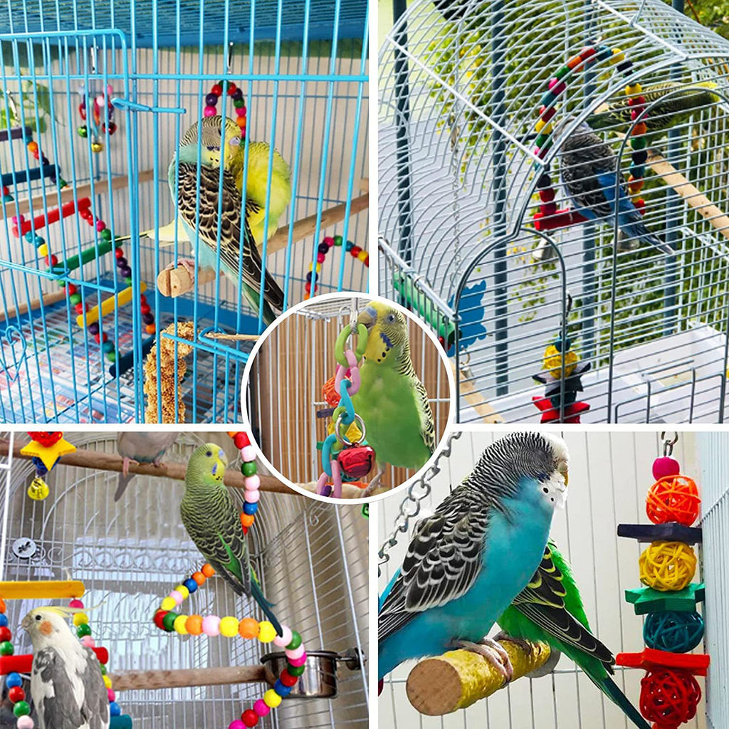 7-Piece Parrot Cage Toy Set