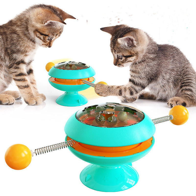 Rotating Catnip Suction-Cup Cat Toy