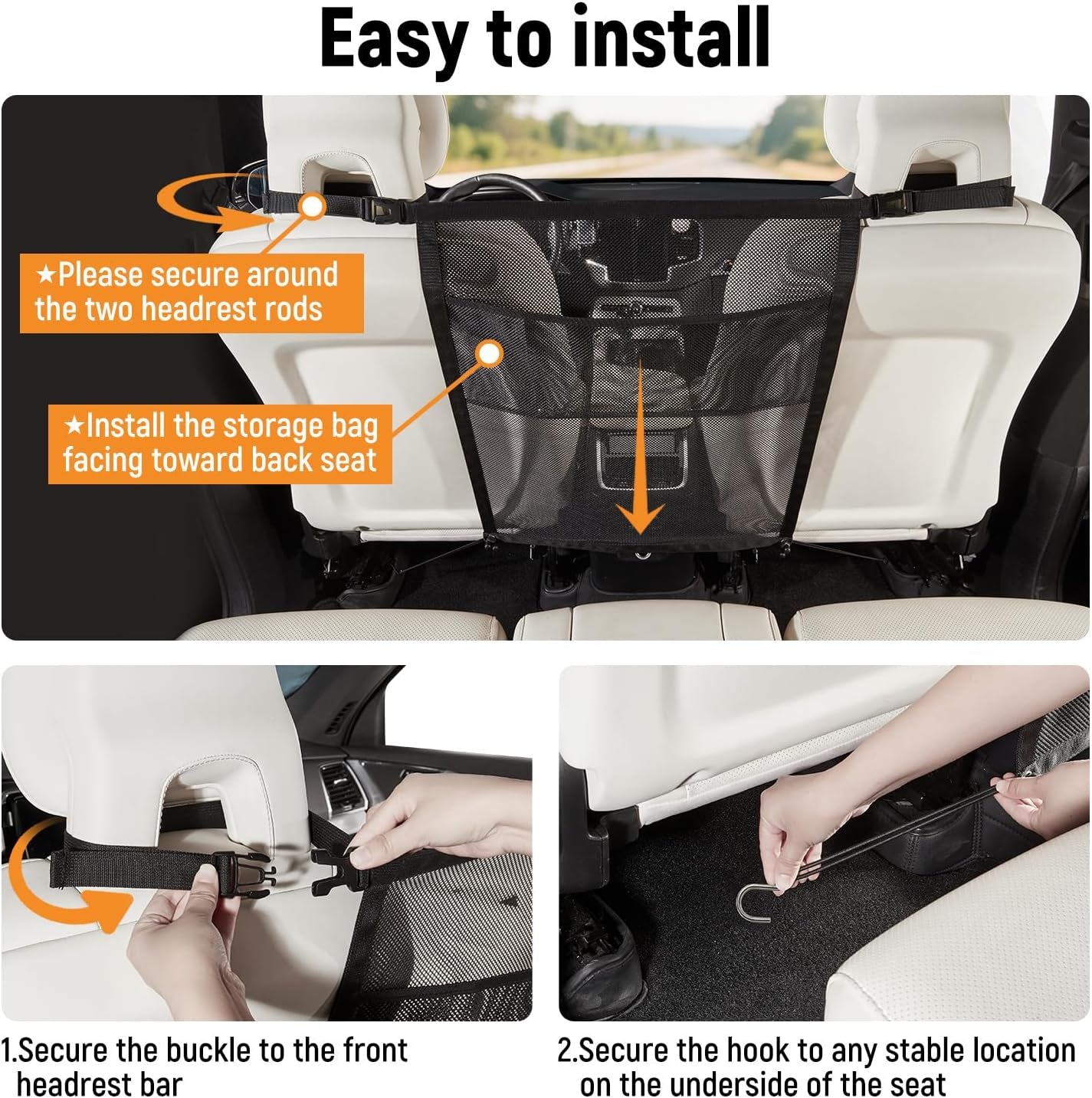 Backseat Boundary Pet Car Barrier